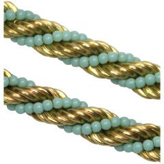 Retro Terrific Twisted Turquoise Bracelet
