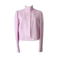 Coureges Pink Cotton Snap Jacket
