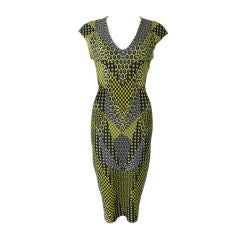 Alexander McQueen Yellow Grey Dress