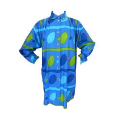 Vintage Marimekko Blue Cotton Smock Dress