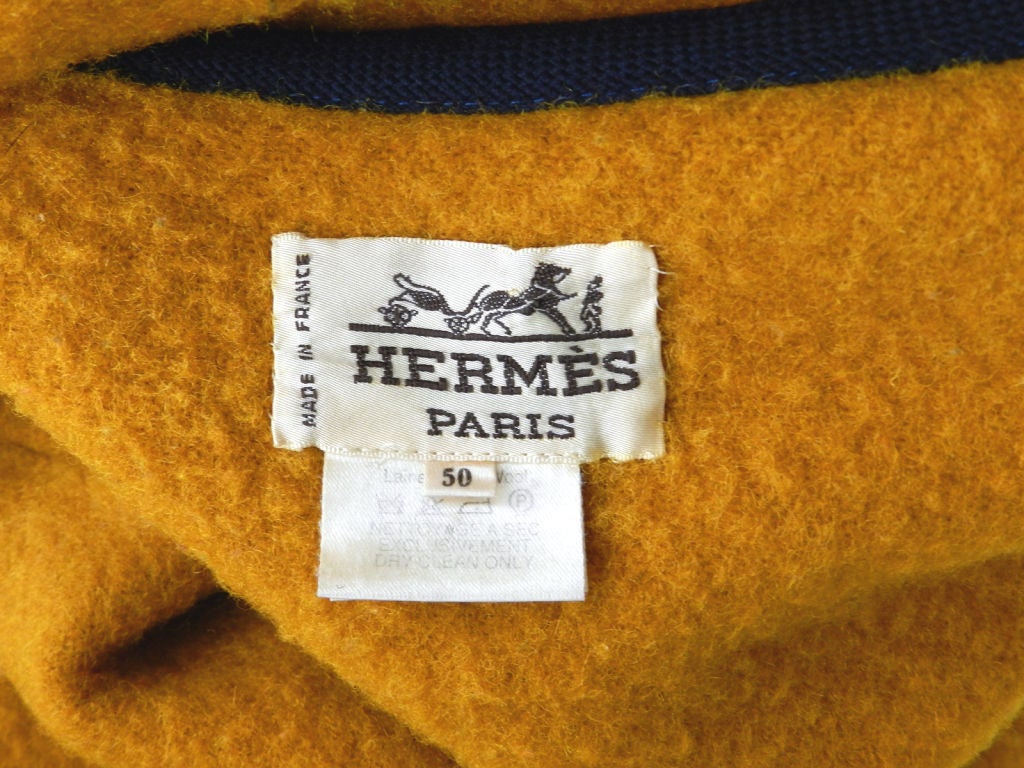 Hermes Vintage Wool Striped Coat 1