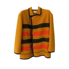 Hermes Vintage Wool Striped Coat