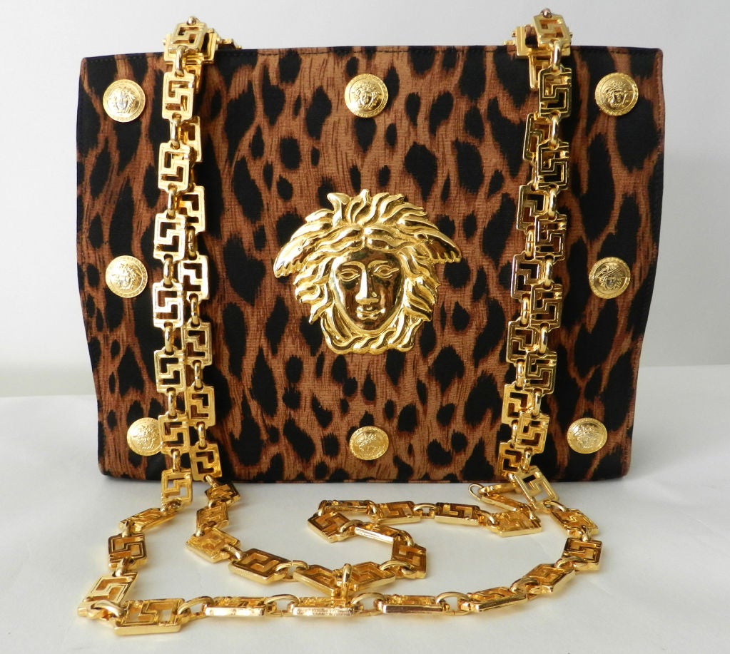 Gianni Versace Couture Iconic Leopard Medusa Purse 5