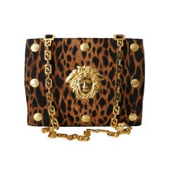 Gianni Versace Couture Iconic Leopard Medusa Purse
