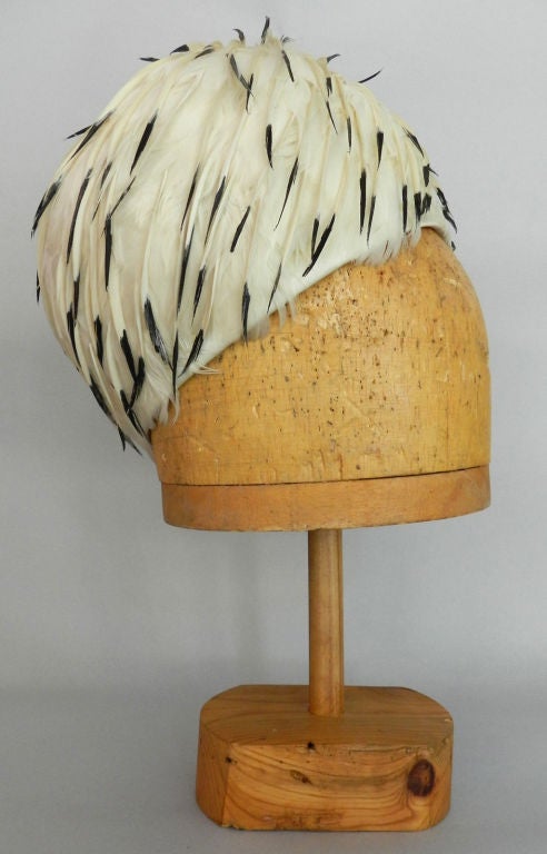 Christian Dior 1960's White Feather Hat