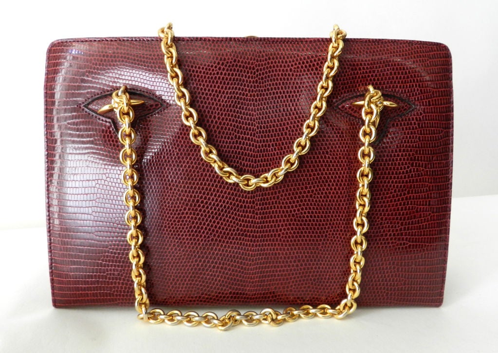 Women's Gucci Burgundy Red Lizard Purse