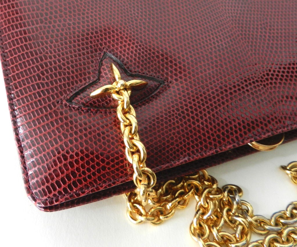 Gucci Burgundy Red Lizard Purse 2