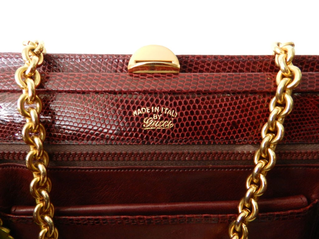 Gucci Burgundy Red Lizard Purse 4