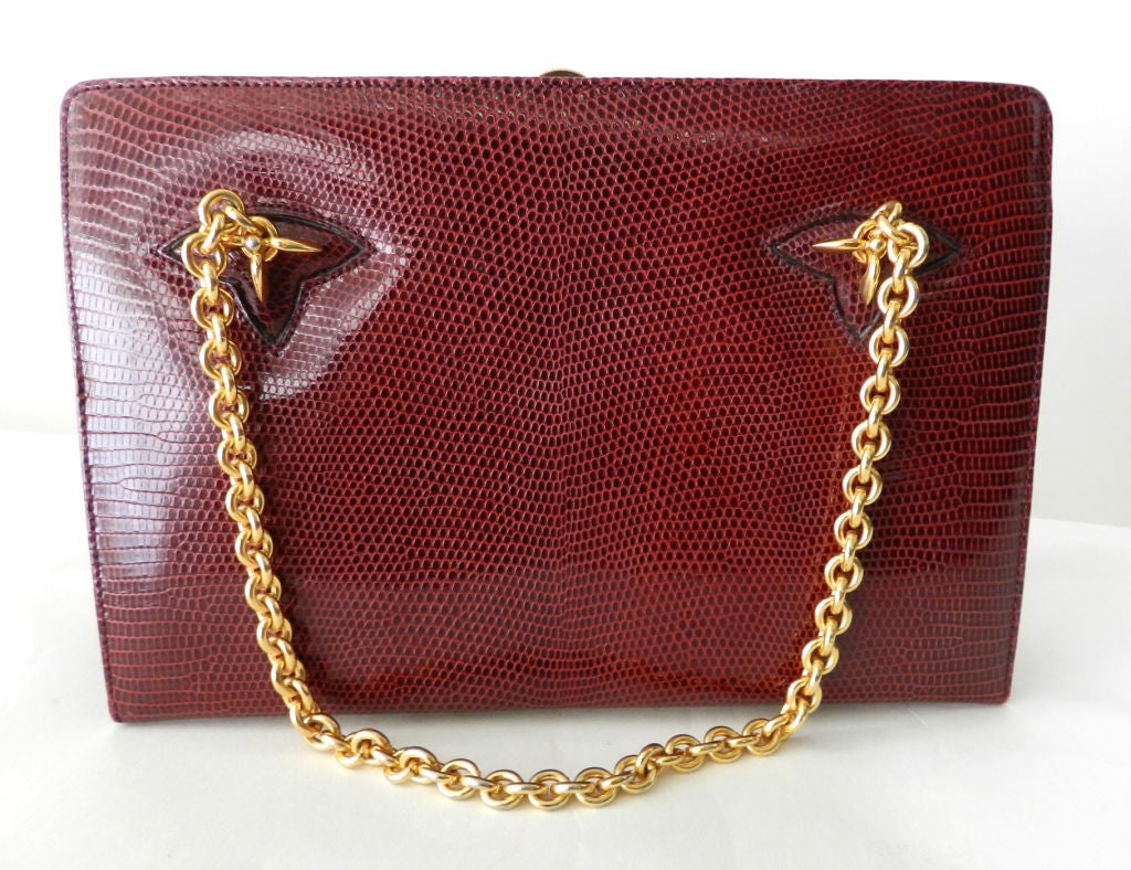 Gucci Burgundy Red Lizard Purse 5