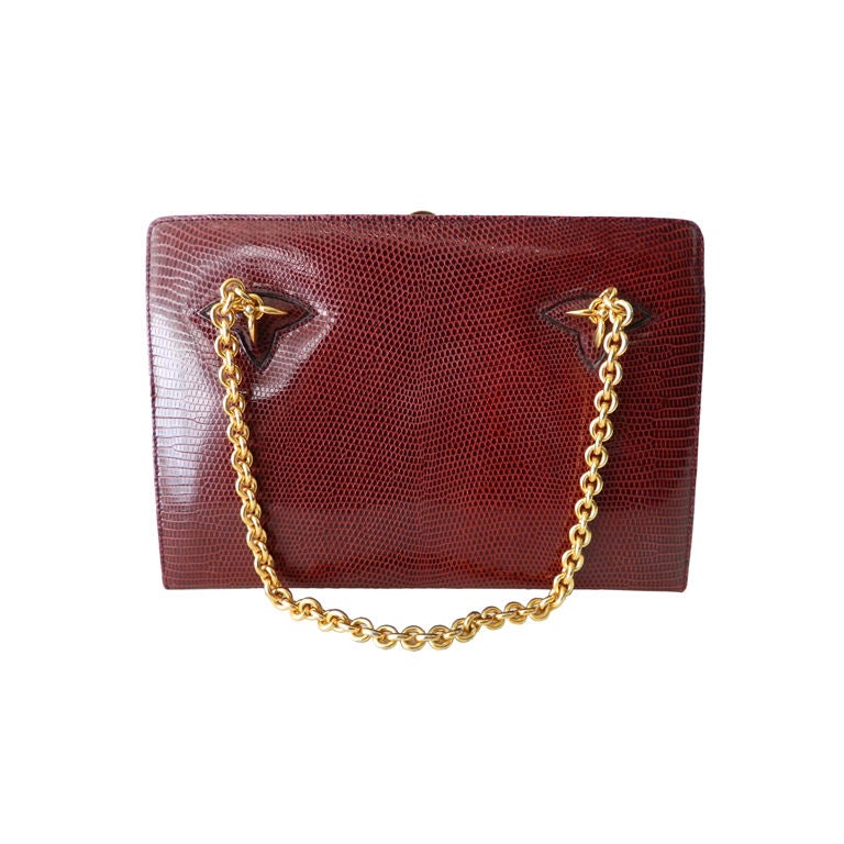 Gucci Burgundy Red Lizard Purse