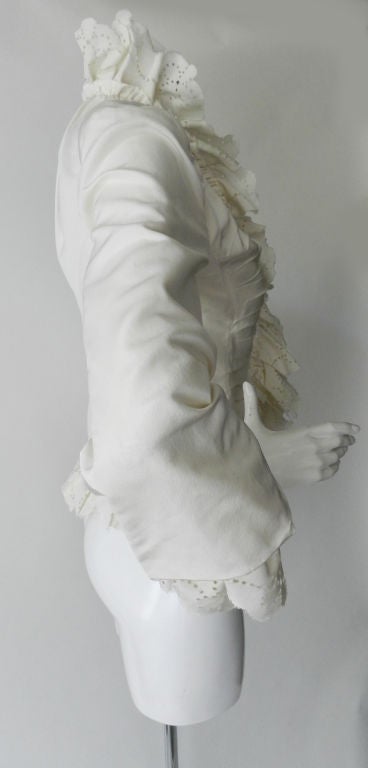 Alexander McQueen Spring 2003 Ivory Silk Jacket In Excellent Condition In Toronto, ON