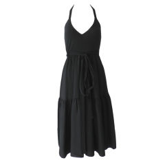 1970's Halston Black Wrap Dress
