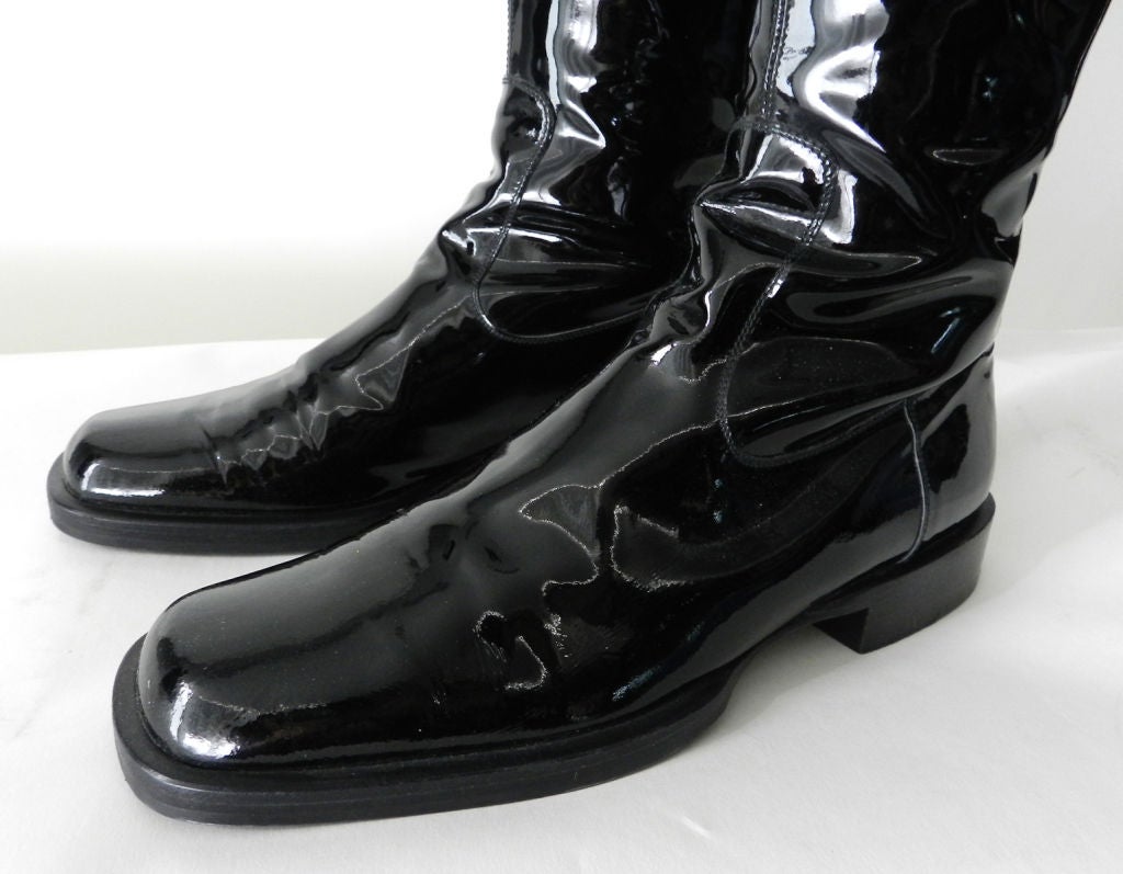 Chanel Tall Black Patent Boots 5