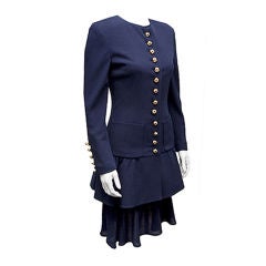 Vintage Valentino Navy Military Style 3 pc Suit