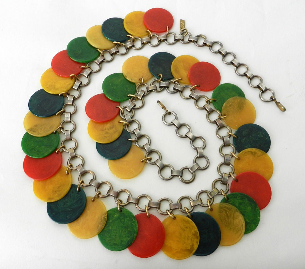 Women's Yves Saint Laurent Vintage Bakelite Discs Belt