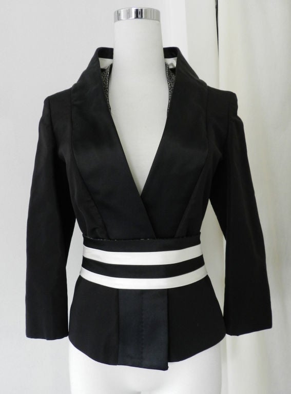 Alexander McQueen Black Silk Kimono Jacket