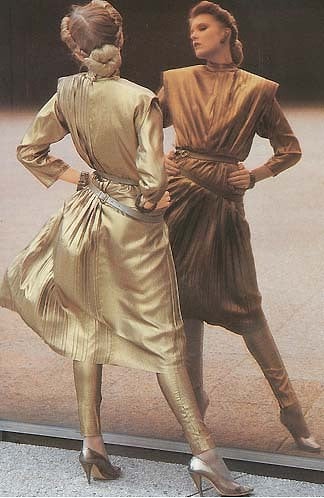 Women's Thierry Mugler 1978 Gold Lame Dress & Pants