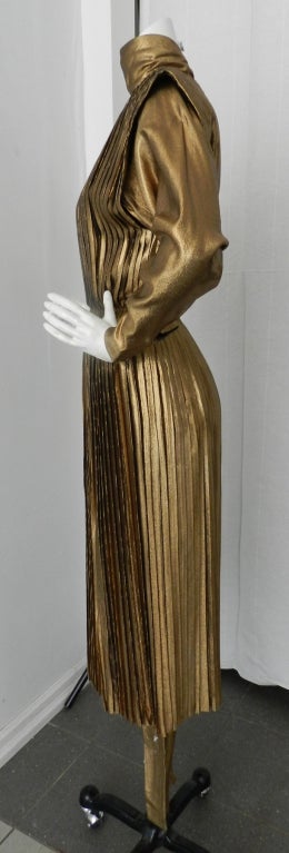 Thierry Mugler 1978 Gold Lame Dress & Pants 2
