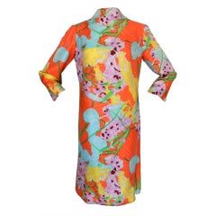Bill Blass Vintage Vibrant Silk Shift Dress
