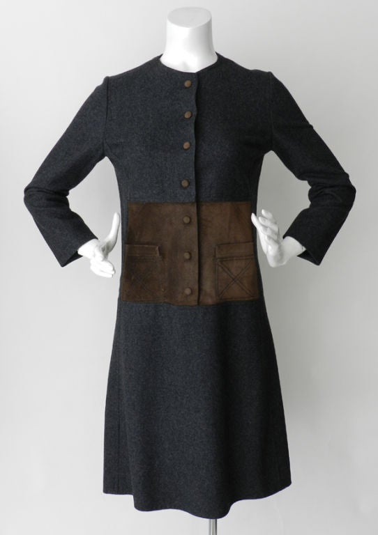 Hermes Vintage Dress with Suede Accents 1