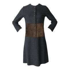 Hermes Vintage Dress with Suede Accents