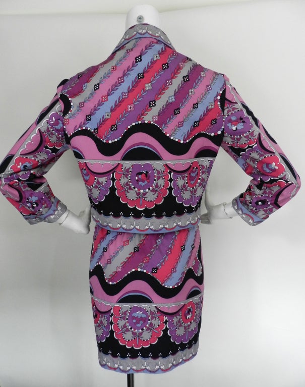 Vintage Emilio Pucci Purple Skirt Suit In Excellent Condition In Toronto, ON