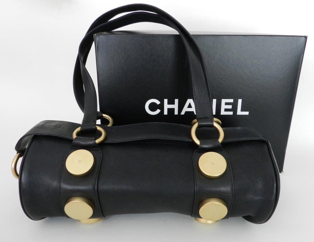 Chanel Leather And Matte Gold Metal Purse At 1stdibs Chanel Purse With Original Box Circa Late 1990 S Black Lambskin Leather Heavy Matte Goldtone