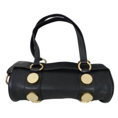 Chanel Leather & Matte Gold Metal Purse