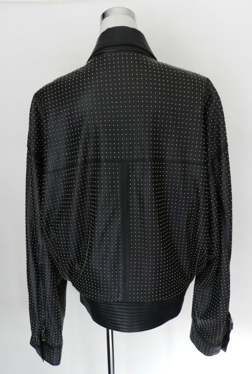 1993 Gianni Versace Studded Men's Leather Jacket at 1stDibs