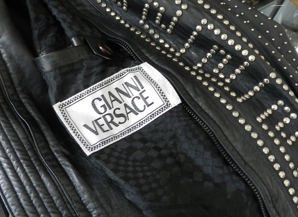 1993 Gianni Versace Studded Men's Leather Jacket 2