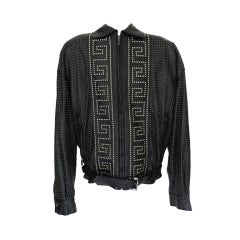Vintage 1993 Gianni Versace Studded Men's Leather Jacket