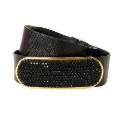 Judith Leiber Karung Lizard Swarovski Belt