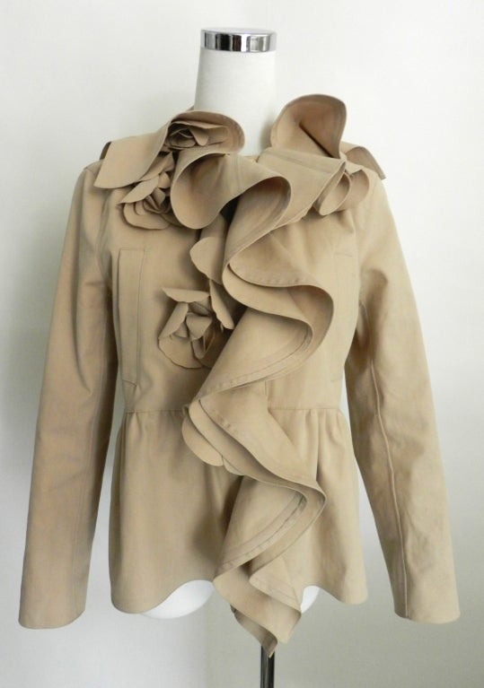 Valentino Beige Ruffle Jacket at 1stDibs