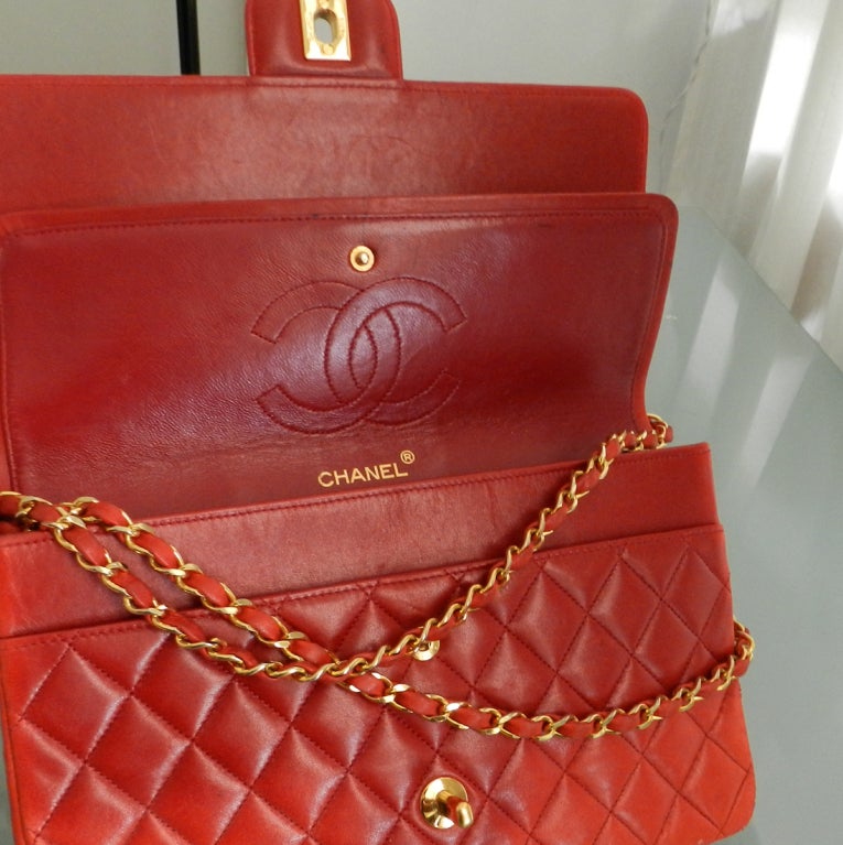 Chanel Vintage Red Quilt Purse 1