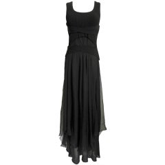 Jean Paul Gaultier Black Silk Dress