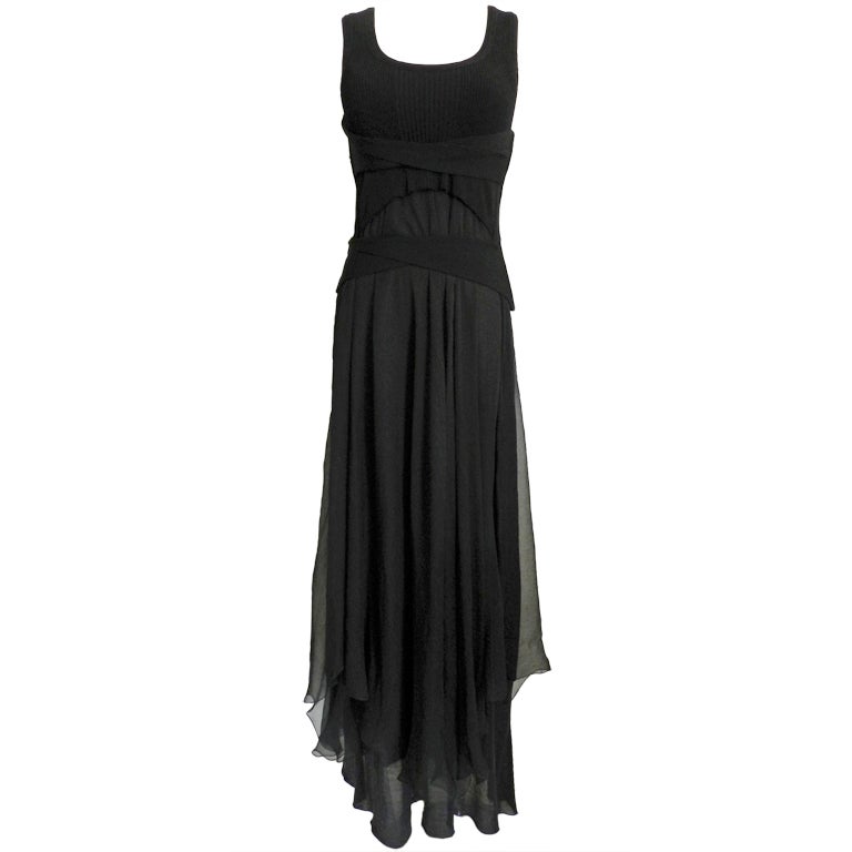 Jean Paul Gaultier Black Silk Dress at 1stdibs