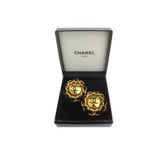 Chanel Vintage Large CC Chain Clip Earrings