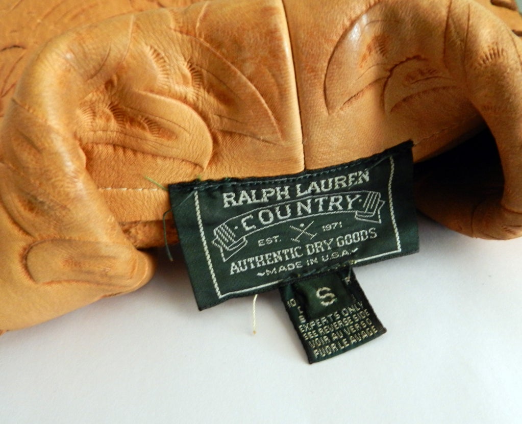 Ralph Lauren Tooled Leather Tan Vest 3