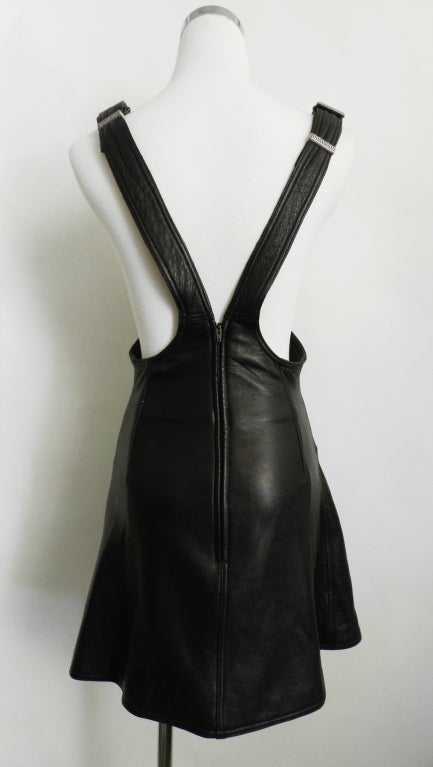 Gianni Versace Black Leather Jumpsuit Dress 1