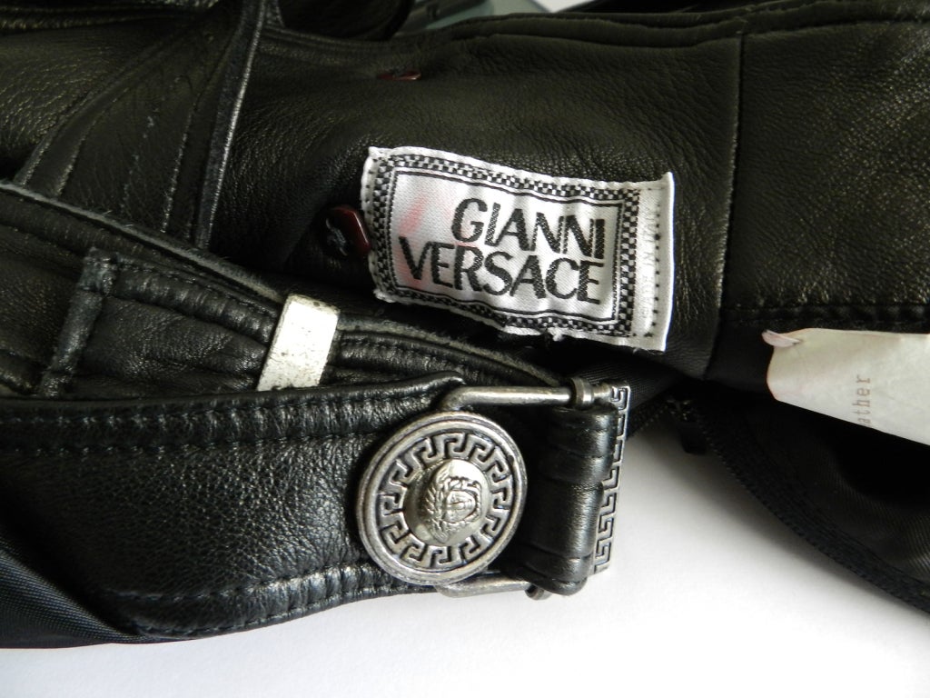 Gianni Versace Black Leather Jumpsuit Dress 3