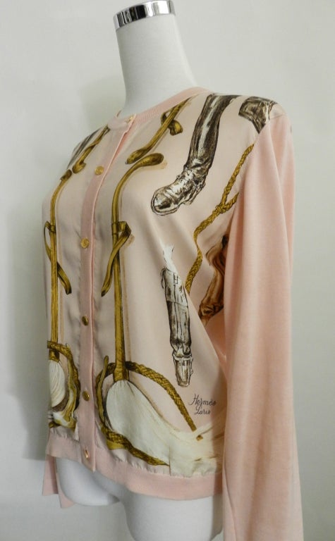 hermes pink cardigan