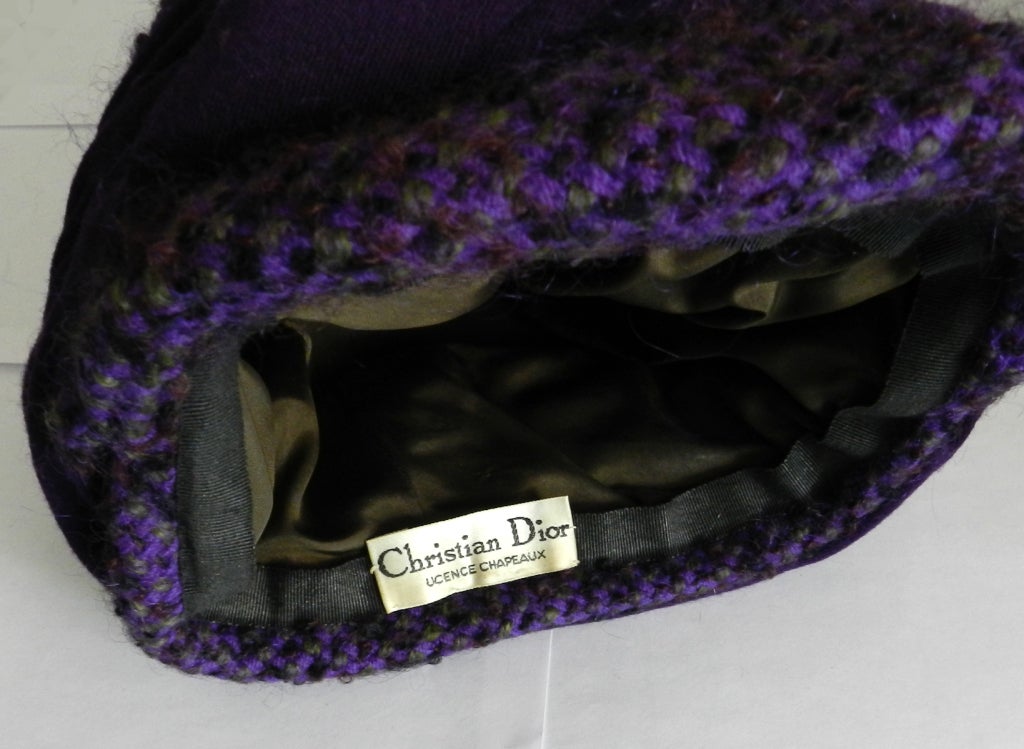 Christian Dior 1960's Purple Tweed Suit & Hat 3