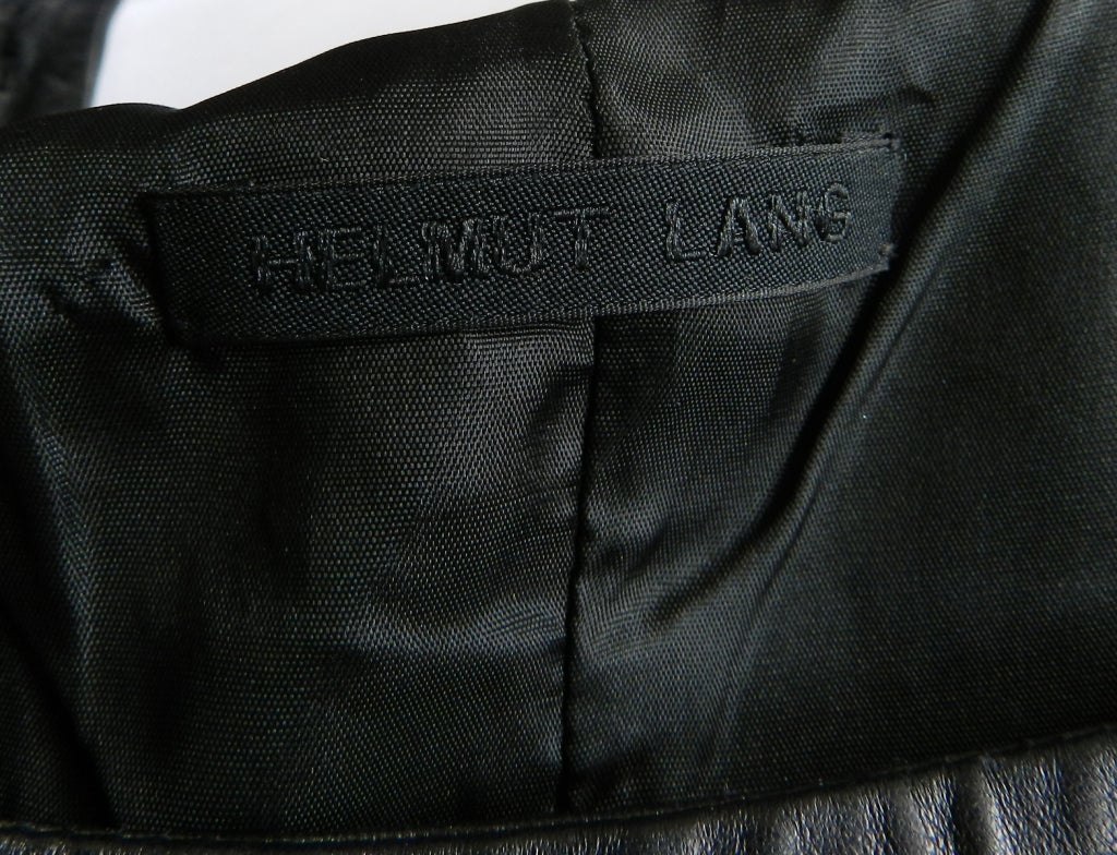 Helmut Lang Spring 2001 Black Leather Dress 4