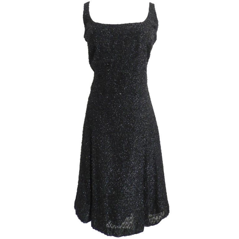 black shimmery gown