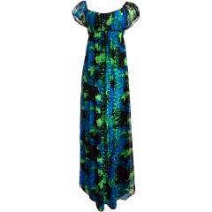 Retro Anne Fogarty 1960's Green Sequin Gown