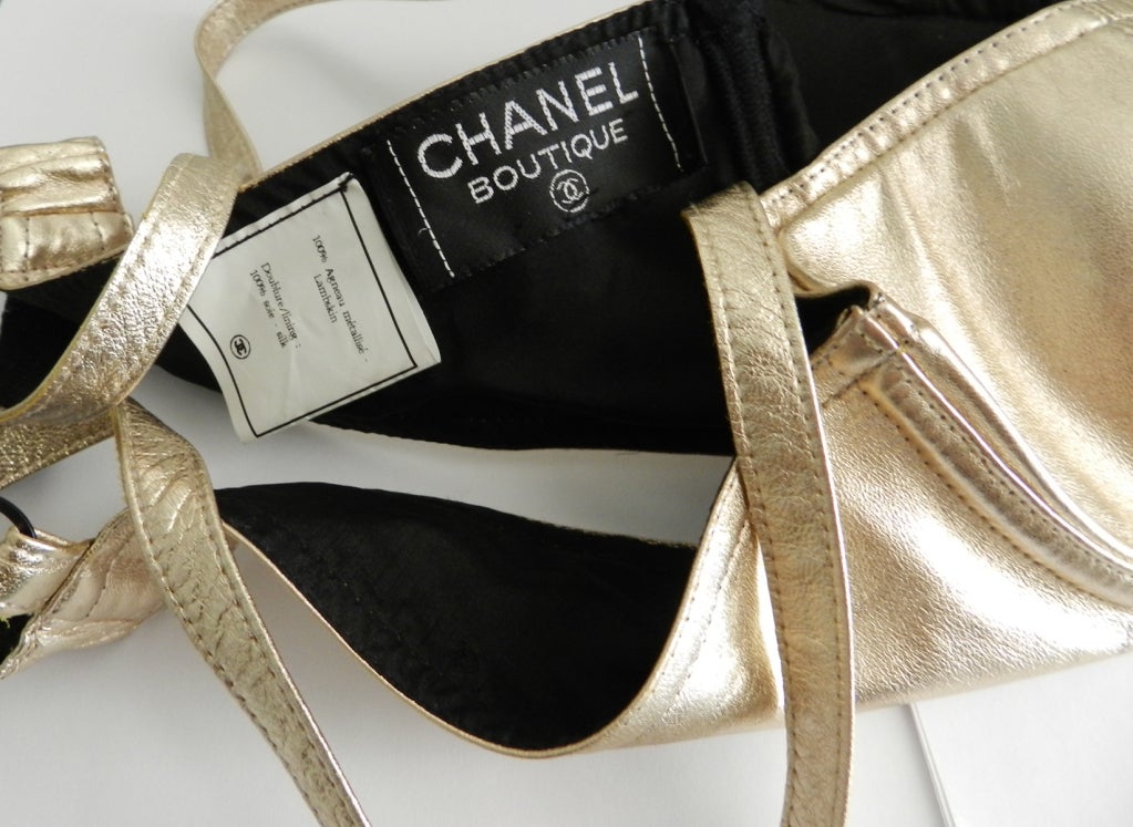 Chanel Gold Leather Bra 2