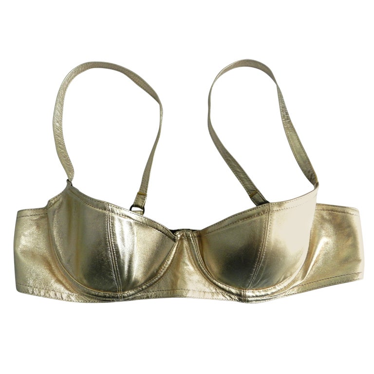 Chanel Gold Leather Bra