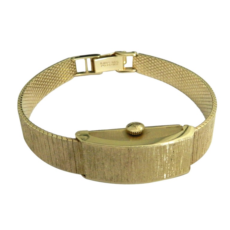 Longines 14K Gold Bracelet Watch at 1stDibs