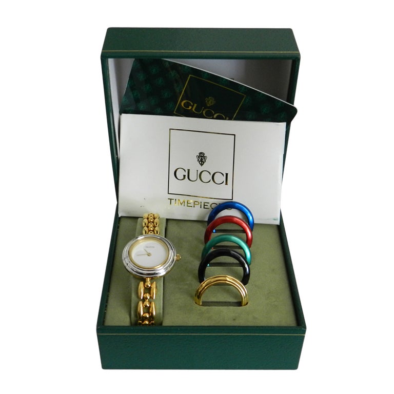 Gucci Vintage Link Watch with Bezels at 1stDibs