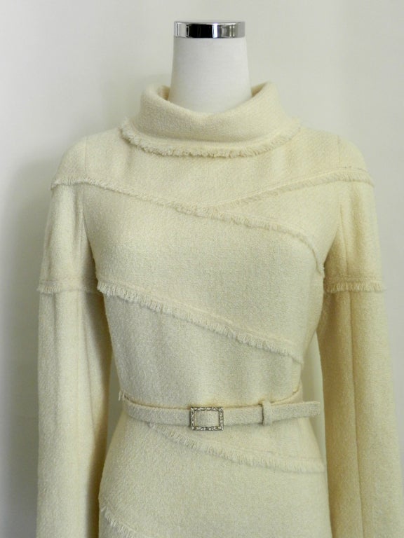 Chanel 08A Ivory Wool Dress 2